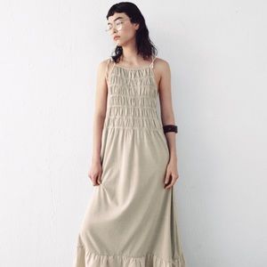 Zara ruched cotton maxi dress with washed effect